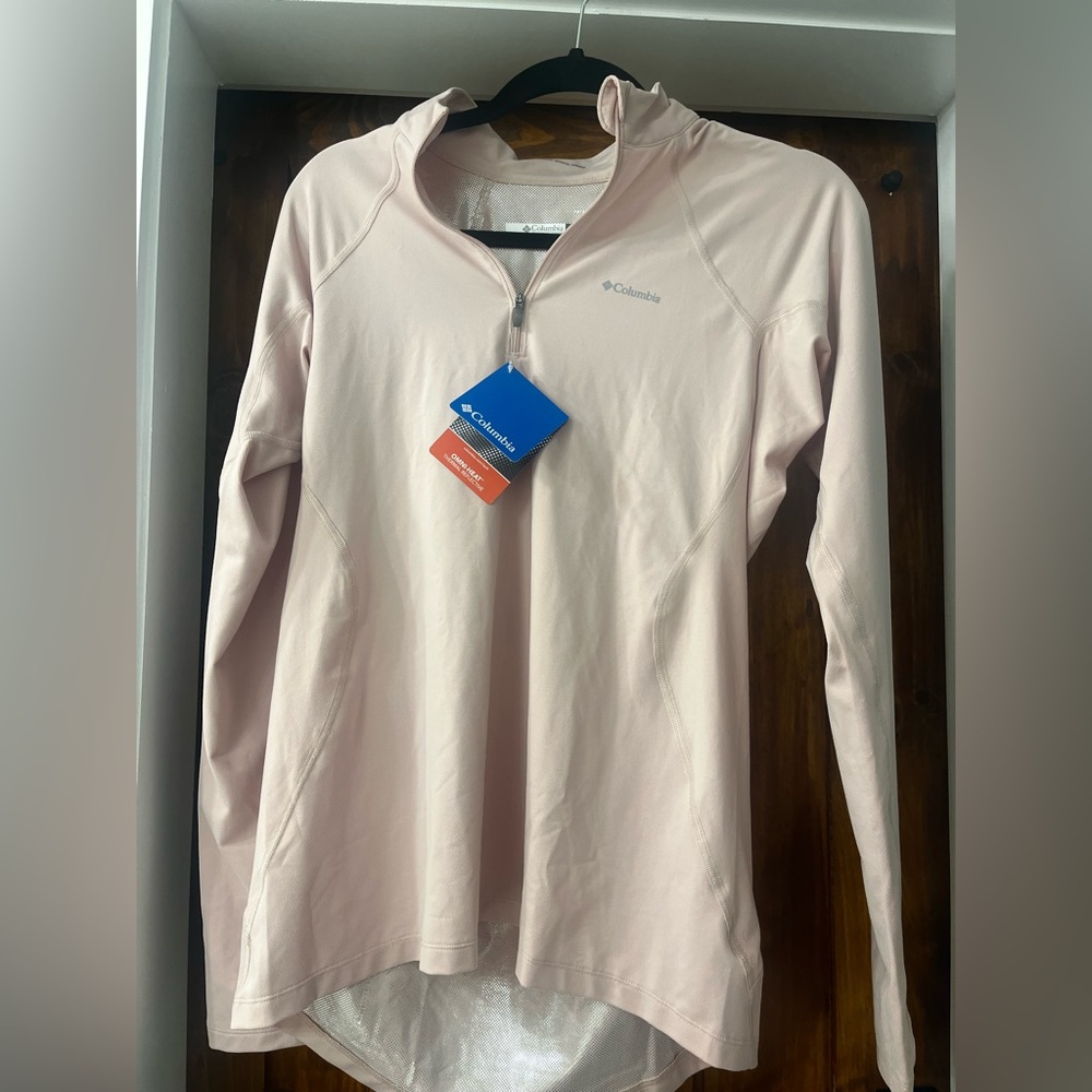 NEW WT PINK Women’s Columbia Omni Heat Long Sleeve Half Zip-  XL
